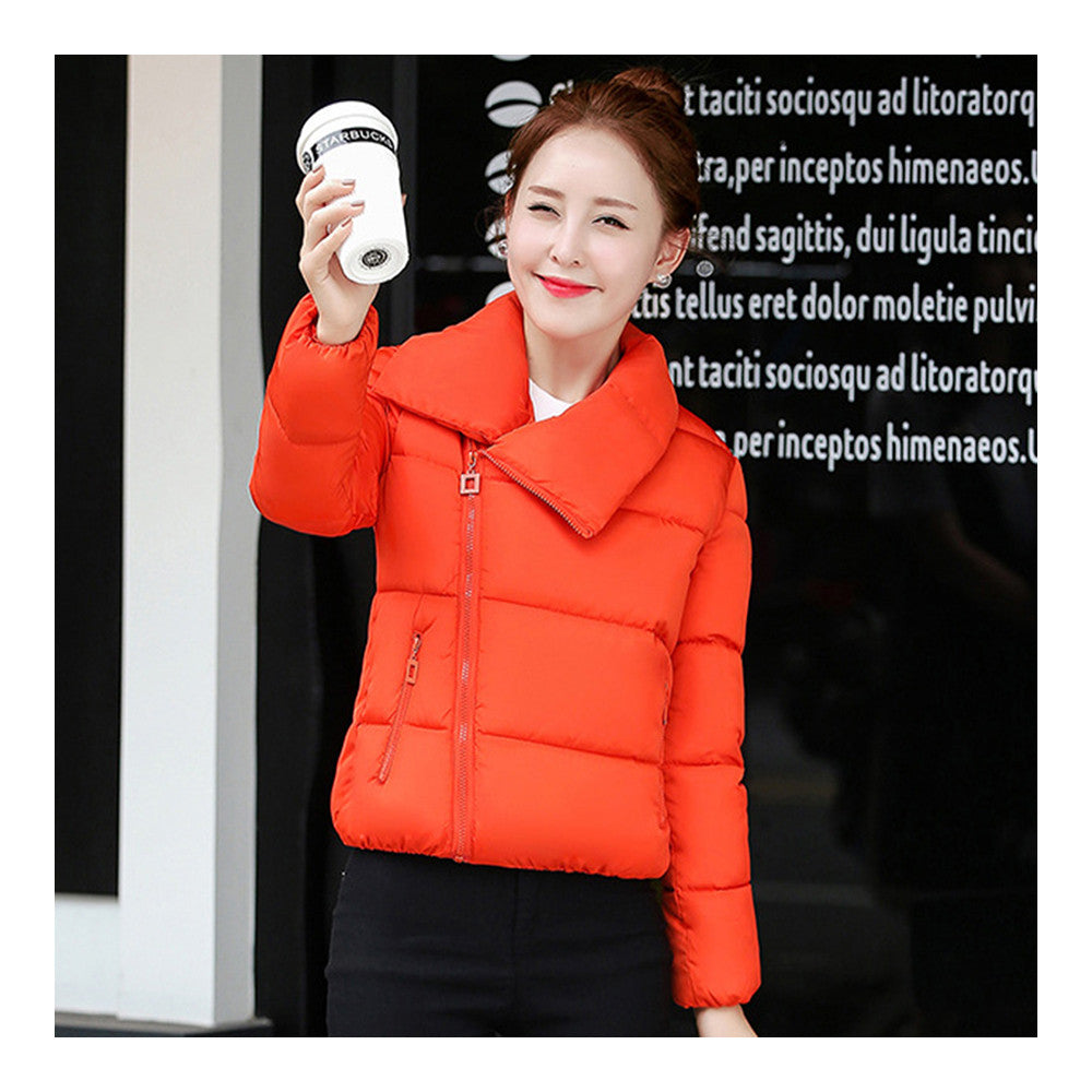Winter Short Down Coat Woman Thick Warm Fashionable   orange   M - Mega Save Wholesale & Retail - 2