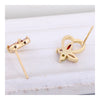 Heart Flower in Blossom Colorful Zircon Ear Studs 18K Gold Galvanized    colorful - Mega Save Wholesale & Retail - 3
