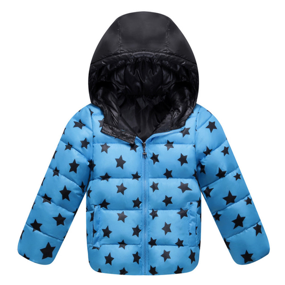 Winter Boy Girl Children Garments Down Coat Thick   light blue   100cm - Mega Save Wholesale & Retail - 1