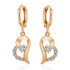 Love Heart Zircon Earrings    gold plated white zircon - Mega Save Wholesale & Retail - 1