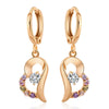 Love Heart Zircon Earrings    gold plated colorful zircon - Mega Save Wholesale & Retail - 1