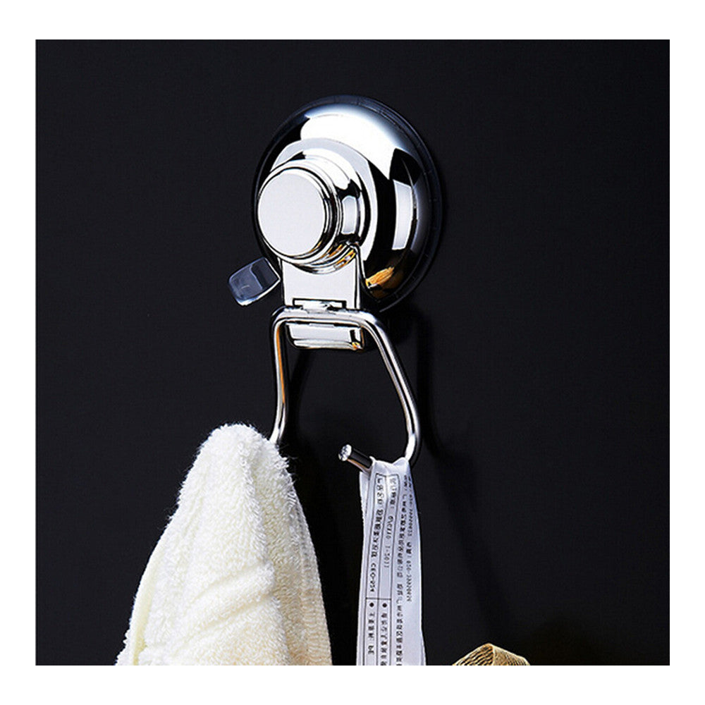 Stainless Steel Suction Cup Suckers Powerful Suction Button Hook Holder 2 Hooks - Mega Save Wholesale & Retail - 3