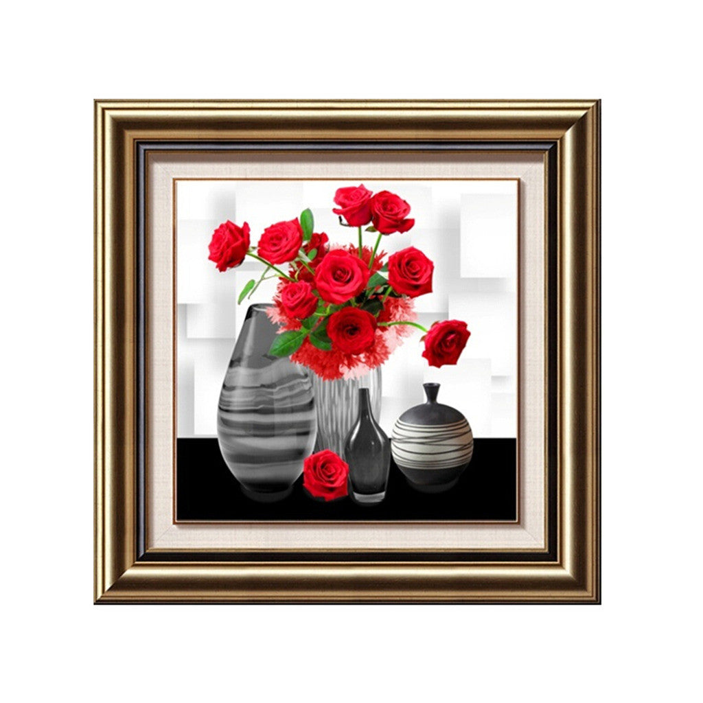 5D Diamond Cross Stitch Pattern Sun Rose Diamond Painting Full-jewelled Living Room Round Diamond Paste - Mega Save Wholesale & Retail