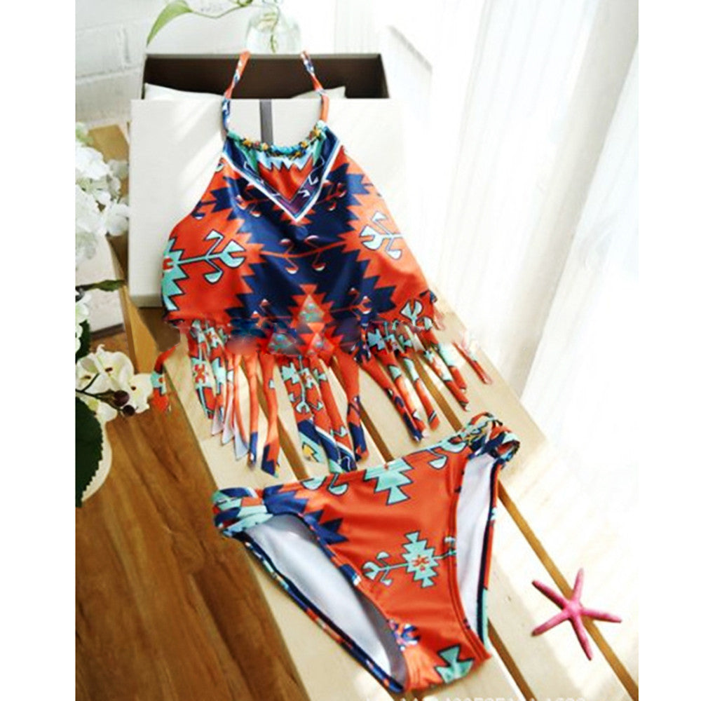 Swimsuit Swimwear Bathing Suit Geometry Tassel Women - Mega Save Wholesale & Retail - 2