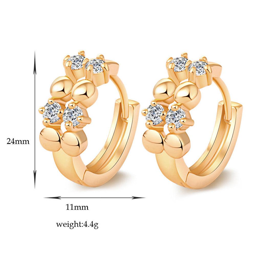 Love Heart Fake Gold Galvanized Zircon Earrings - Mega Save Wholesale & Retail - 4