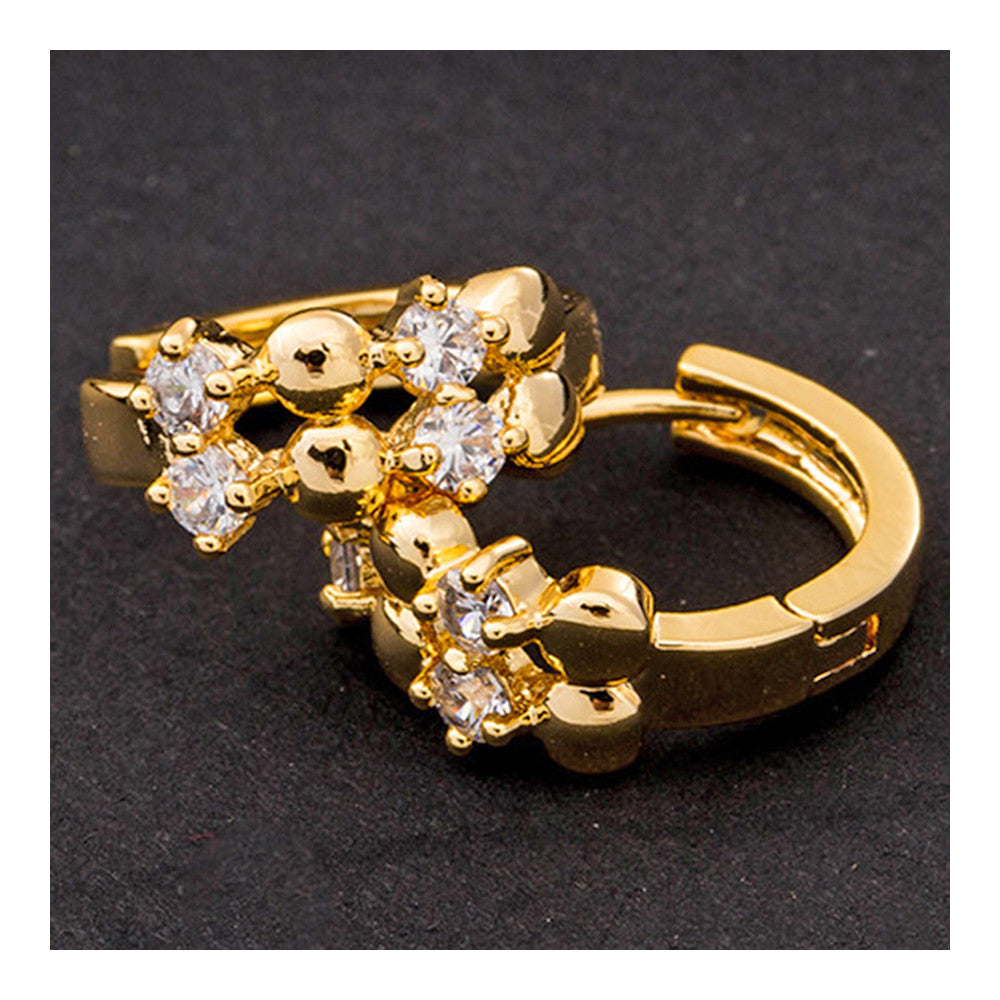 Love Heart Fake Gold Galvanized Zircon Earrings - Mega Save Wholesale & Retail - 3