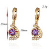 18K Gold Galvanized Zircon Earrings   champagne - Mega Save Wholesale & Retail - 3
