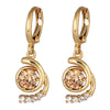 18K Gold Galvanized Zircon Earrings   champagne - Mega Save Wholesale & Retail - 1