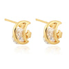 Moon Star Zircon Ear Studs    white - Mega Save Wholesale & Retail - 1