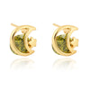 Moon Star Zircon Ear Studs   green - Mega Save Wholesale & Retail - 1