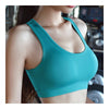 Dry Fast Woman Shockproof Running Vest Wireless Yoga Bra   blue   S