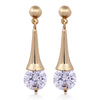 Boutique Zircon Ear Studs   gold plated white zircon - Mega Save Wholesale & Retail - 1