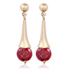 Boutique Zircon Ear Studs    gold plated red zircon - Mega Save Wholesale & Retail - 1