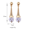 Boutique Zircon Ear Studs   gold plated white zircon - Mega Save Wholesale & Retail - 4