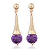 Boutique Zircon Ear Studs    gold plated purple zircon - Mega Save Wholesale & Retail - 1