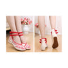 Vintage Bamboo Style Embroidered Old Beijing Red Cloth Shoes for Woman Online with Colorful Ankle Straps - Mega Save Wholesale & Retail - 3