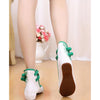 Vintage Bamboo Style Embroidered Old Beijing Cloth Shoes Green for Woman Online with Colorful Ankle Straps - Mega Save Wholesale & Retail - 4
