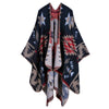 Super Big Thick Warm Checks Tippet Scarf Cloak    star flower - Mega Save Wholesale & Retail