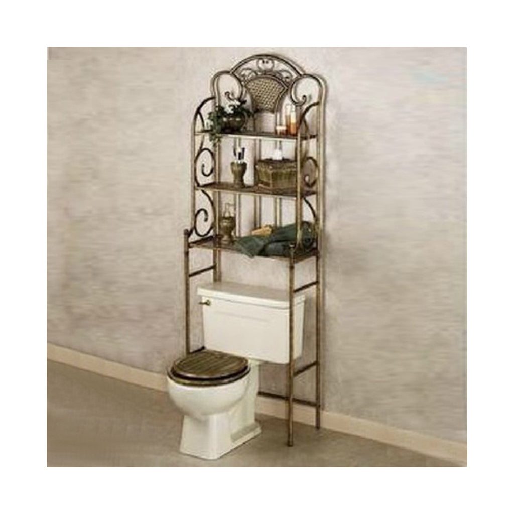 Landmark Taoyuan Court Continental retro multilayer toilet rack toilet toilet shelving factory direct anti-rust   Brown - Mega Save Wholesale & Retail