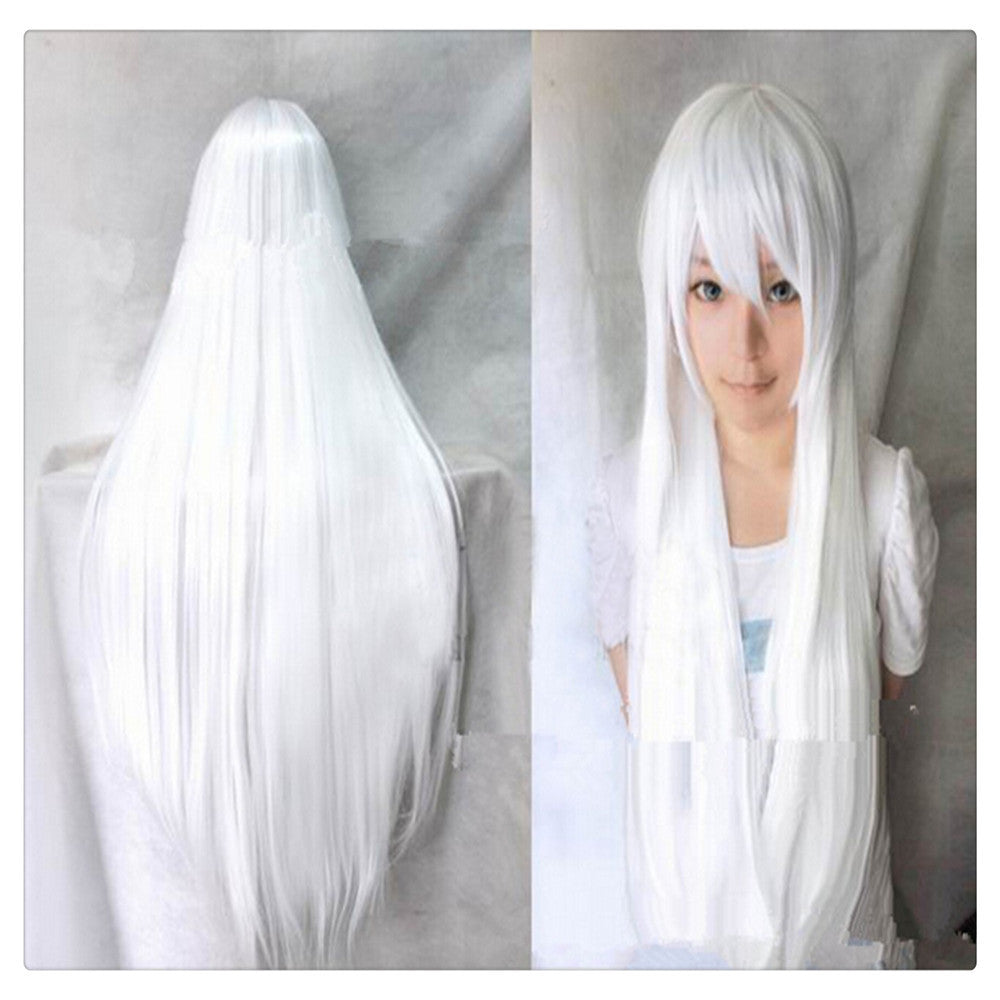 Women Fashion 100CM/39" Long straight Cosplay Fashion Wig heat resistant resistant Hair Full Wigs  White - Mega Save Wholesale & Retail