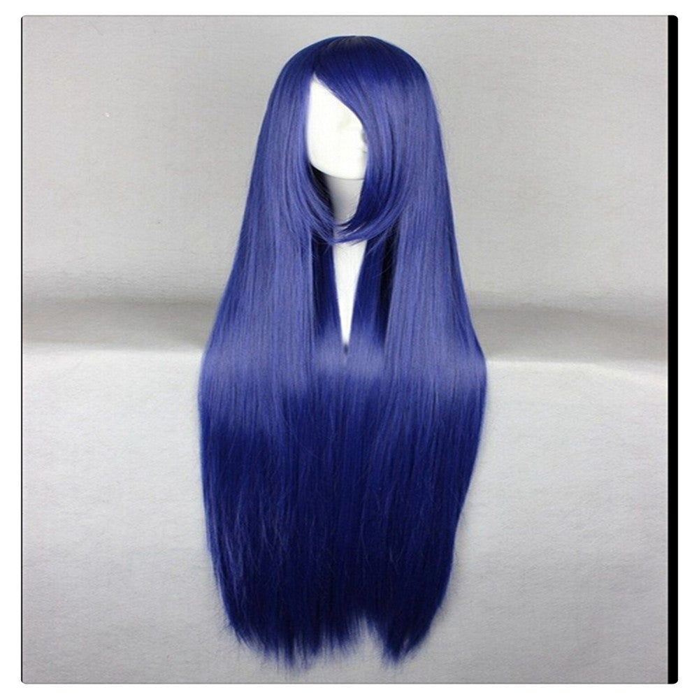 Women Fashion 100CM/39" Long straight Cosplay Fashion Wig heat resistant resistant Hair Full Wigs  Blue - Mega Save Wholesale & Retail