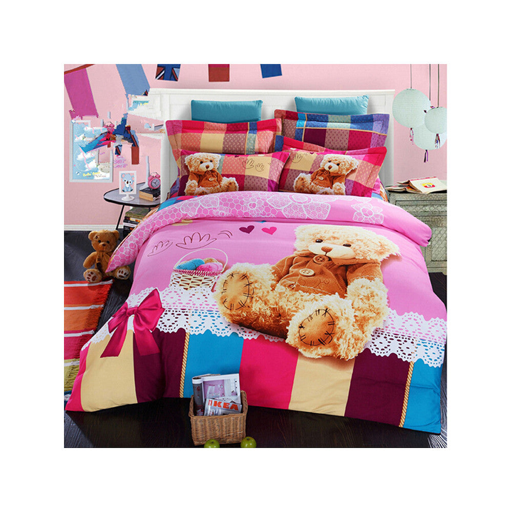 Bed Quilt Duvet Sheet Cover 4PC Set Upscale Cotton Sanded simple but elegant 1.8M 003 - Mega Save Wholesale & Retail