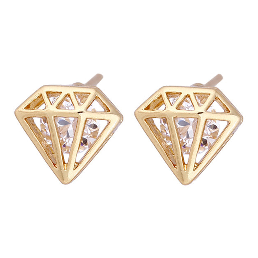 Diamond Shape Earrings   white - Mega Save Wholesale & Retail - 1