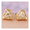 Diamond Shape Earrings   white - Mega Save Wholesale & Retail - 2