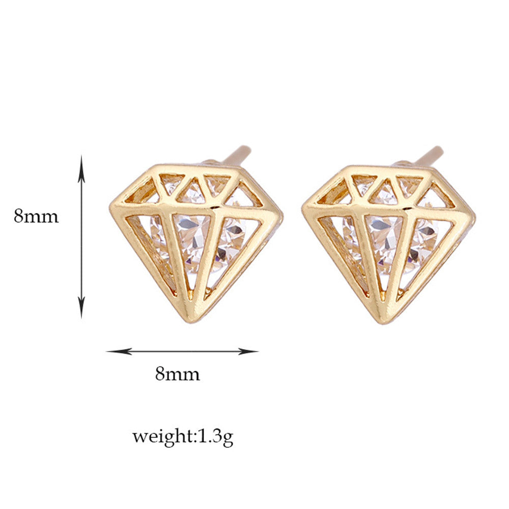 Diamond Shape Earrings   white - Mega Save Wholesale & Retail - 3