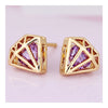 Diamond Shape Earrings    purple - Mega Save Wholesale & Retail - 2
