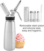 Whipped Cream Dispenser - Stainless Steel Whipped Cream Dispenser Foamer with Three Nozzles for Dessert Tools(500ML)