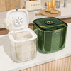 Kitchen Food Storage Box Containers Rice Bucket Insect and Moisture-proof Sealing Food Grade Flour Cereal Dog Food Storage Tank White-10kg
