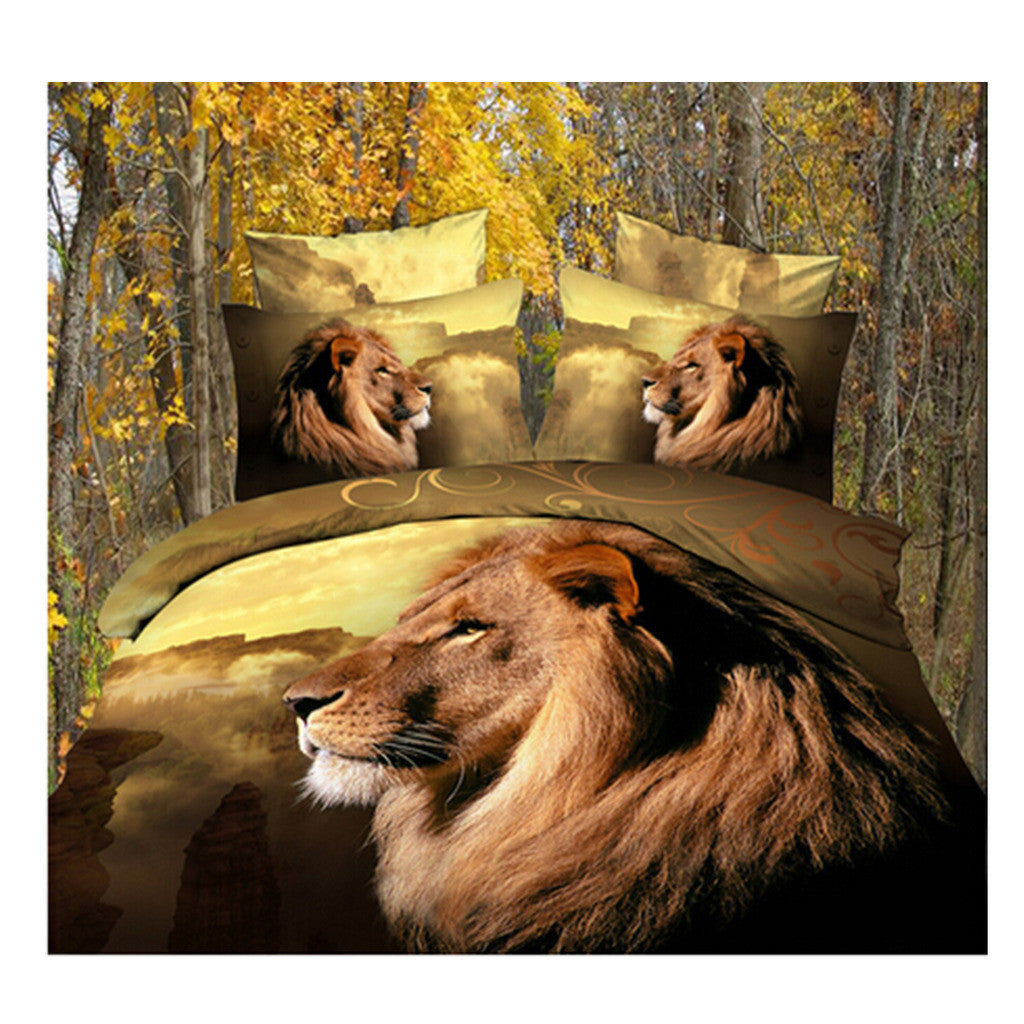 3D Queen King Size Bed Quilt/Duvet Sheet Cover Cotton reactive printing 4pcs  21 - Mega Save Wholesale & Retail