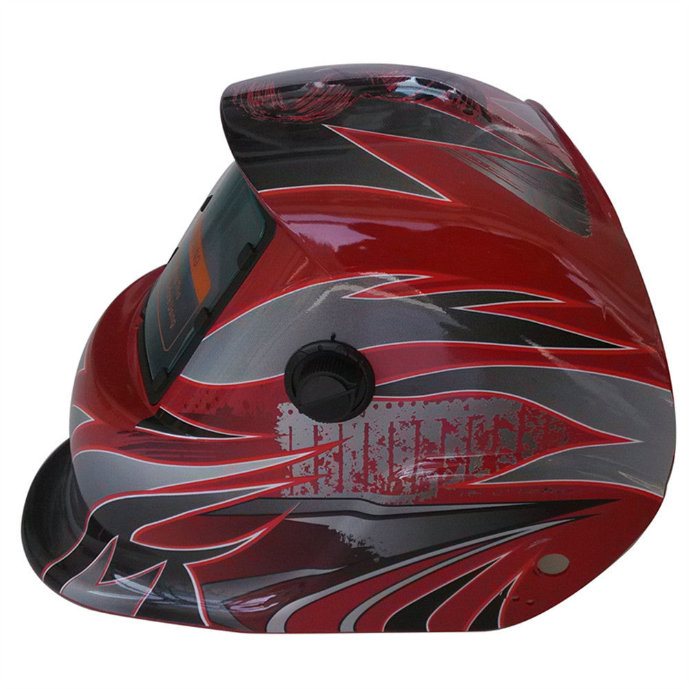 Best Cheap Auto Darkening Welding Helmet in Red & Silver Colorful Graphic Designs - Mega Save Wholesale & Retail
