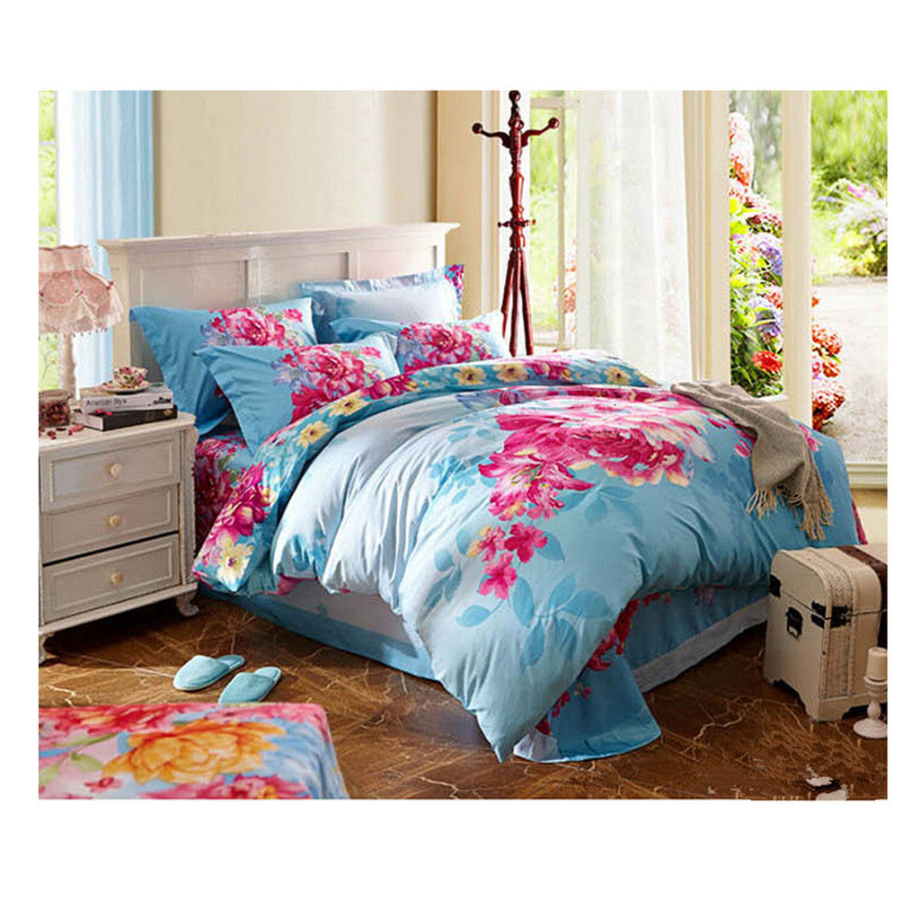 Cotton Active floral printing Quilt Duvet Sheet Cover Sets  Size 04 - Mega Save Wholesale & Retail