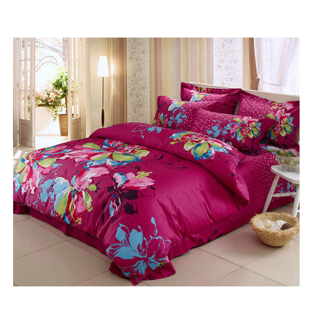 Cotton Active floral printing Quilt Duvet Sheet Cover Sets  Size 07 - Mega Save Wholesale & Retail