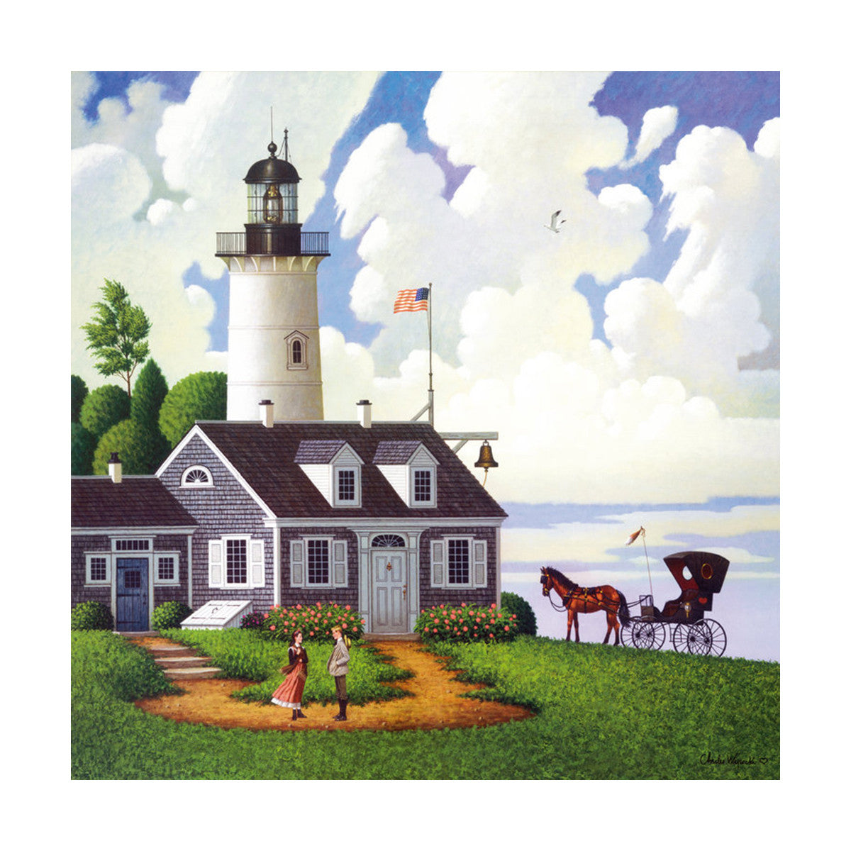 decoration painting bulk simple lighthouse American small town without frame cotton for painting wall painting 09 - Mega Save Wholesale & Retail - 1