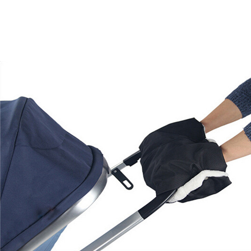 infant cart warm-keeping gloves thick fluff essential for cart in winter outdoor freeze-proofing   black - Mega Save Wholesale & Retail - 1