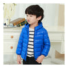 Child Hooded Thin Light Down Coat White Duck Down   sapphire   100cm - Mega Save Wholesale & Retail - 1