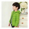 Child Hooded Thin Light Down Coat White Duck Down   green   100cm - Mega Save Wholesale & Retail - 2