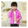 Child Hooded Thin Light Down Coat White Duck Down   light purple    100cm - Mega Save Wholesale & Retail - 1
