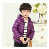 Child Hooded Thin Light Down Coat White Duck Down   dark purple   100cm - Mega Save Wholesale & Retail - 1