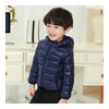 Child Hooded Thin Light Down Coat White Duck Down   navy   100cm - Mega Save Wholesale & Retail - 1