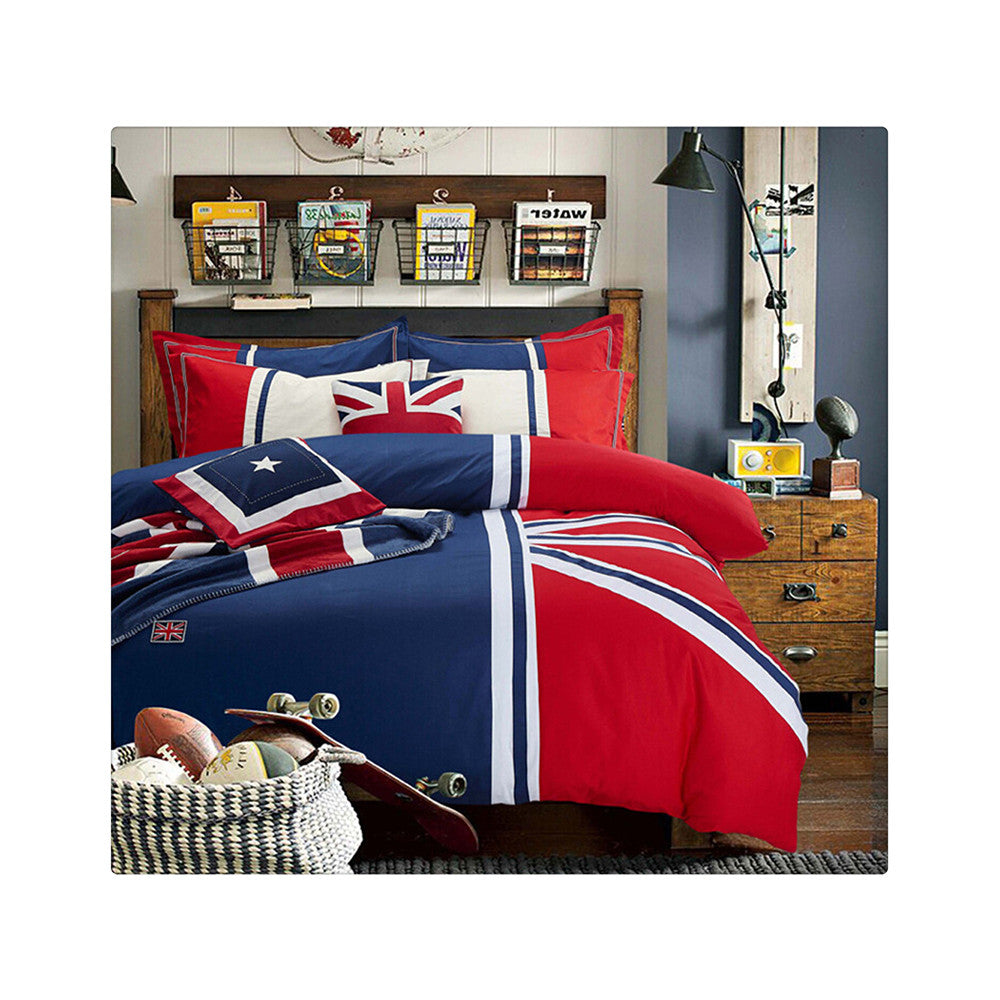 Cotton Concise Flag Warm Duvet Quilt Cover Sets Bedding Cover Sets 010 - Mega Save Wholesale & Retail