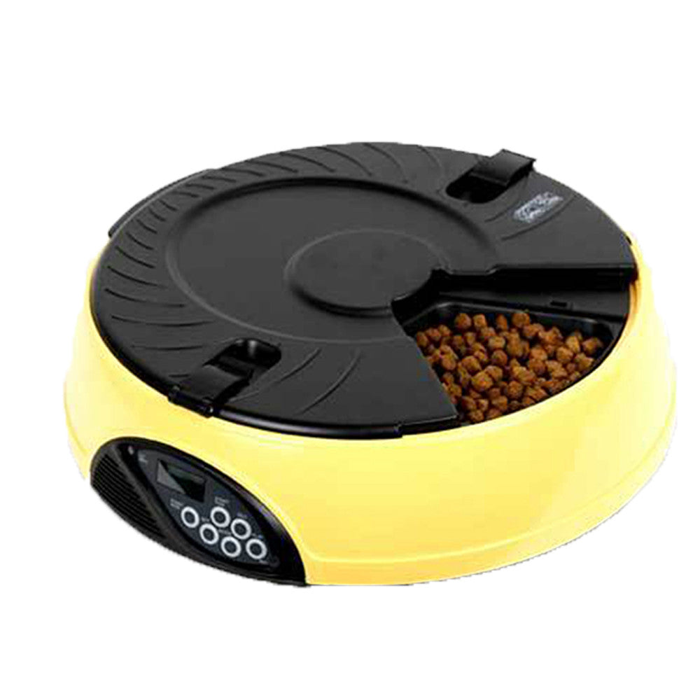 6 Meal Timed Auto Pet Feeder Dog Cat Digital Display Time-lapse Automatic Tray Pink - Mega Save Wholesale & Retail - 2