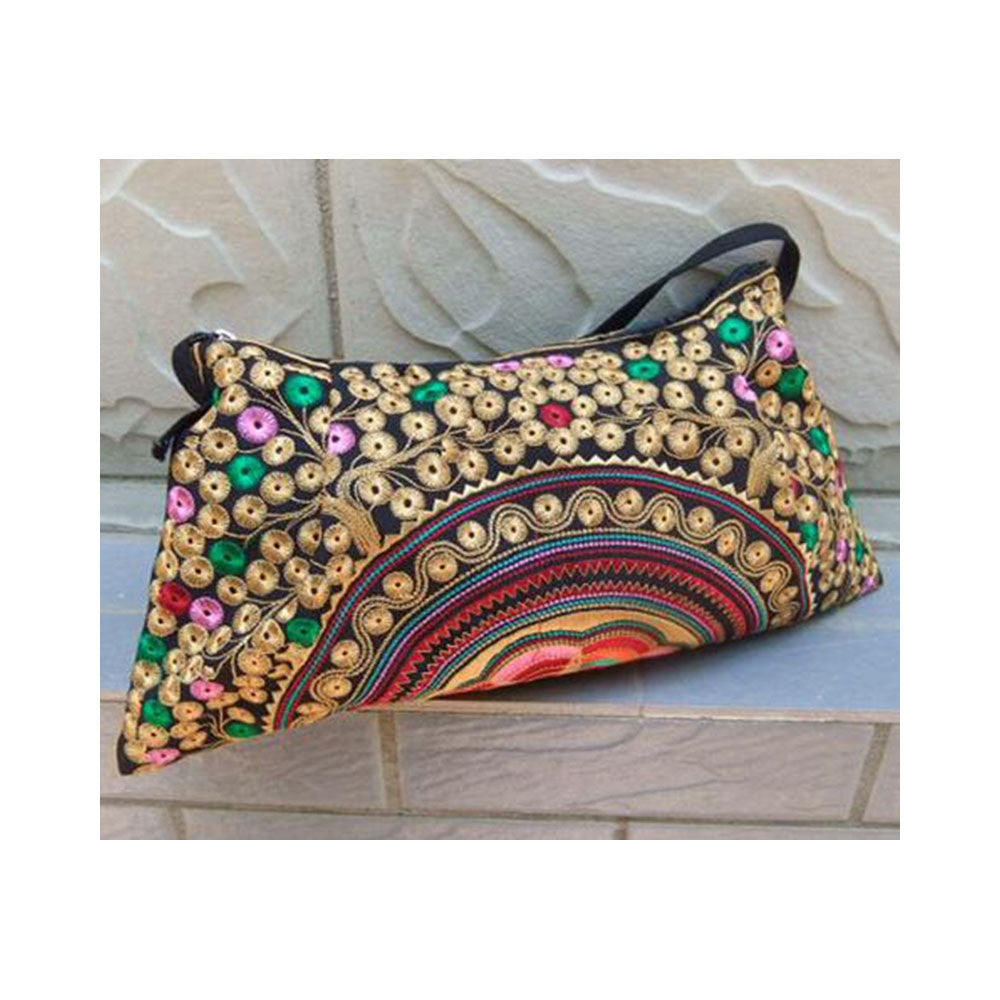 Original Yunnan Featured National Style Embroidery Bag Zipper Cotton Single-shoulder Bag Handbag Messenger Bag     1 - Mega Save Wholesale & Retail - 10