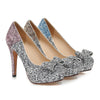 Paillette Bowknot Platform Sexy High Heel Shoes  golden - Mega Save Wholesale & Retail - 3