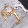 Simple Round Zircon Ring   6.5# gold plated yellow