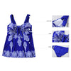 Fat Large Swimsuit Swimwear Bathing Suit Printing Skirt Type  lake green - Mega Save Wholesale & Retail - 3
