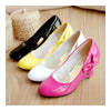 Candy's Color Bowknot Patent Leather Hollow Slipsole Women Thin Shoes  white - Mega Save Wholesale & Retail - 3